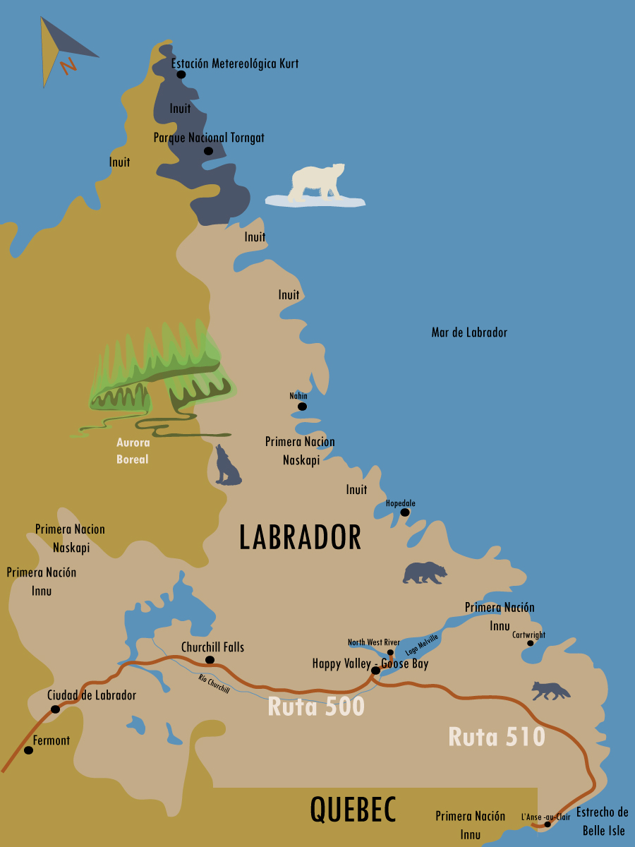 Mapa de La Labrador - La Tierra Gigante