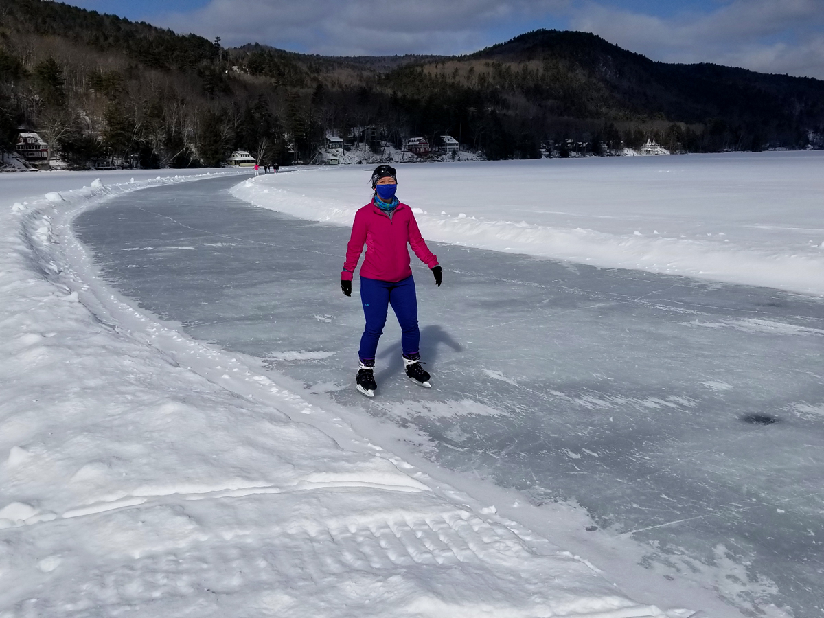 La pista de hielo Lake Morey - patinando