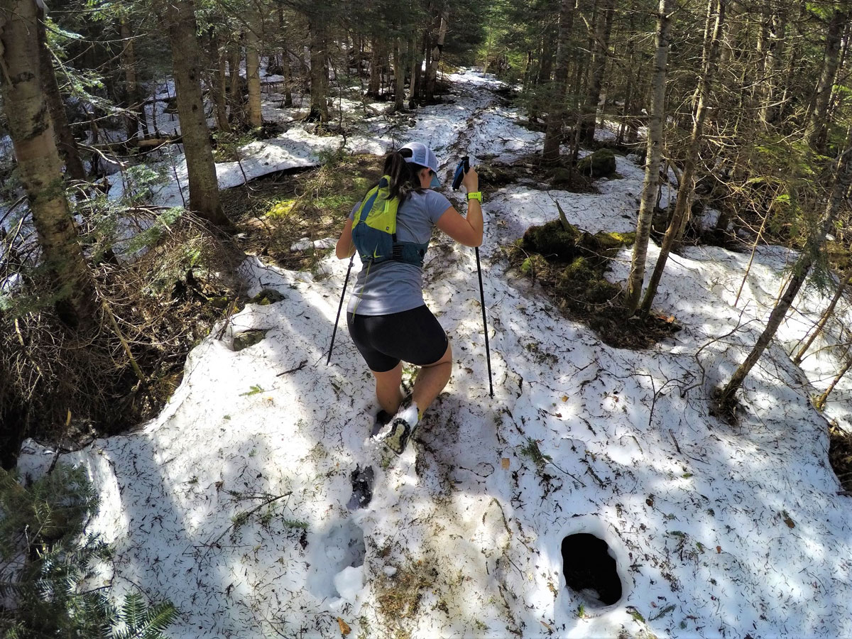 Postholing - hiking White Mountains